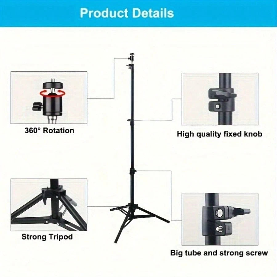 1.1 M Landing Tripod Camera Projector Mobile Phone Stand Adjustable Height Portable Lazy Man Stand Compatible With IPhone, Android Phone, Gift For Birthday, Family, Friends For Office, Dorm And Home U
