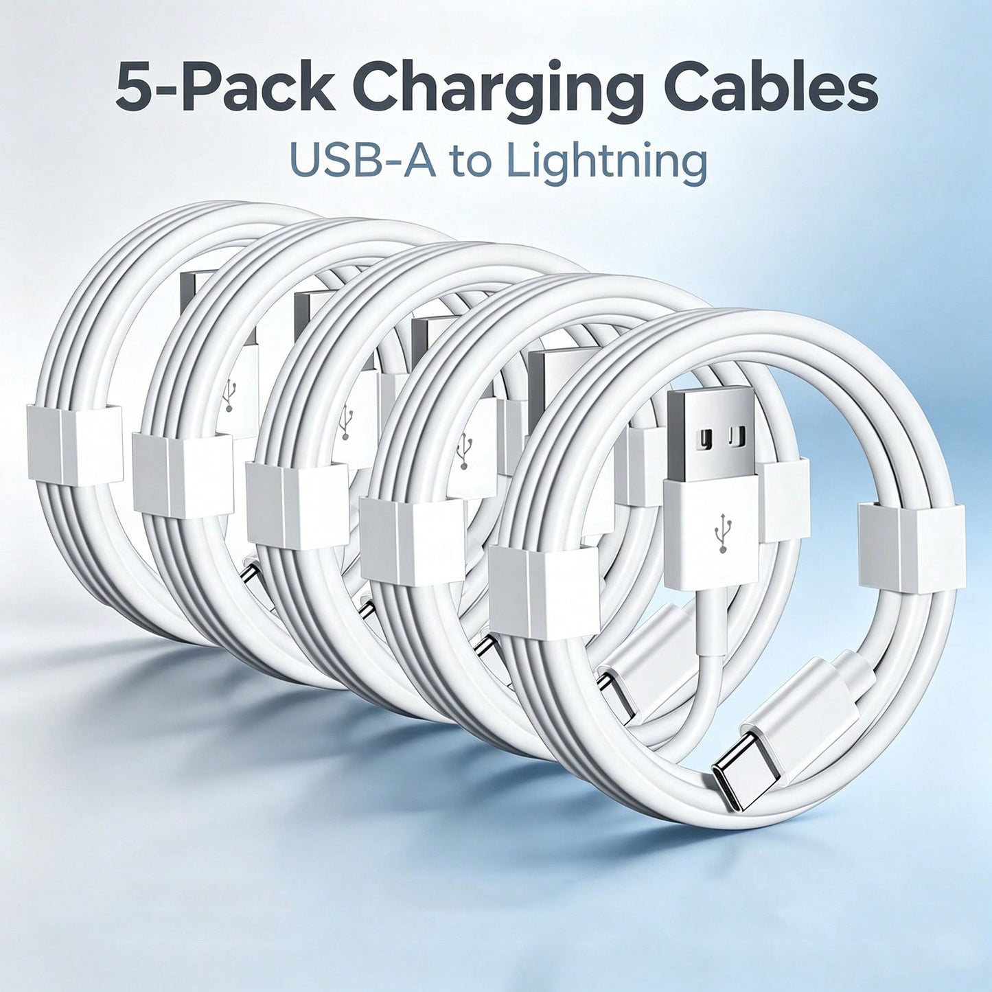 1/2/3/4/5pcs 6.6ft/200cm USB Fast Charging Data Cable, High-Efficiency Data Transfer Fast Charging Cable Compatible With Phone 17/16 Pro Max/16 Pro/16 Plus/16/15 Series, Extra Long Durable Charging Ca
