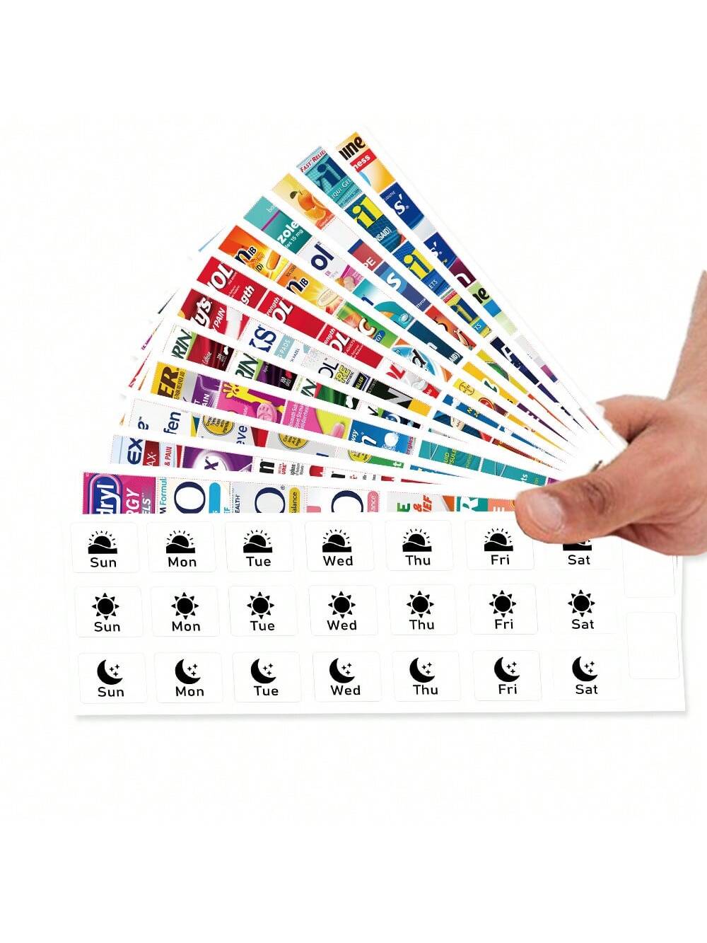 1 Pack 214pcs DIY Medicine Labels, DIY Pocket Pharmacy Stickers, Includes 191pcs Medicine Labels, 42pcs Weekly Stickers And 4pcs Blank Stickers, Suitable For Travel Daily Pill Box/Mini Medicine Storag