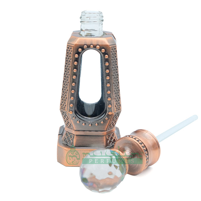 10 ml Black Oud Perfume Oil in Dubai Design Antique Copper 4-Sided Crystal Dipstick Bottle