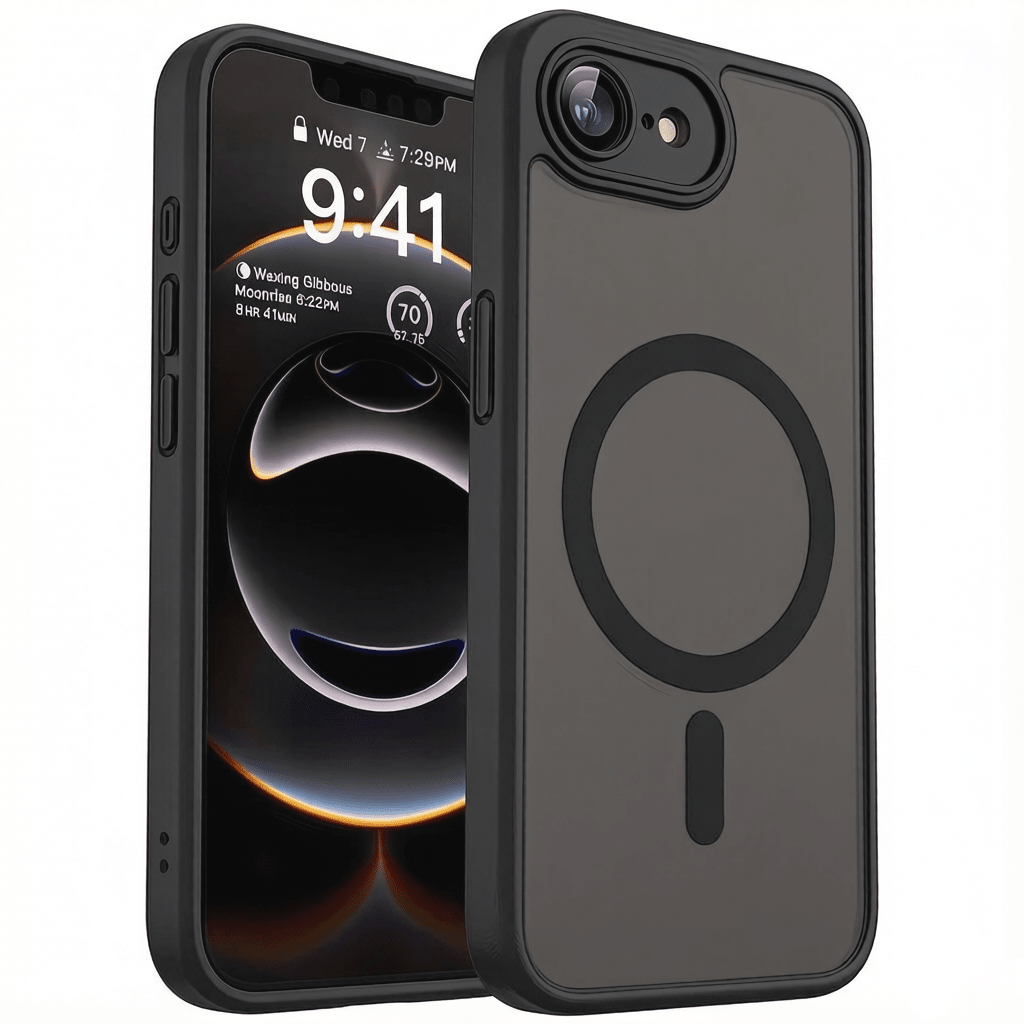 17E 16E 17 Air 16 15 14 13 12 11 Plus Pro Max Matte Translucent Magnetic Phone Case Lens Protection Anti-Drop Protective Shell