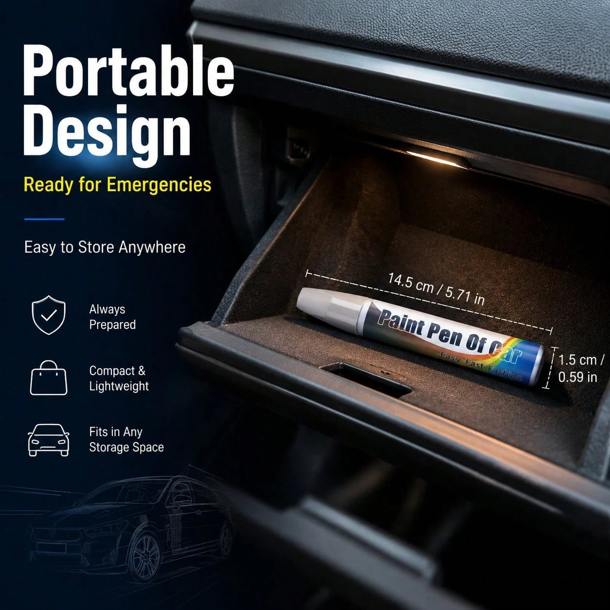 1Pc 12ML Universal Car Scratch Repair Pen, Auto Touch Up Paint Pen For Car Care, Quick Fix Scratches And Chips, Portable Auto Paint Marker For Daily Commute And Travel, Black