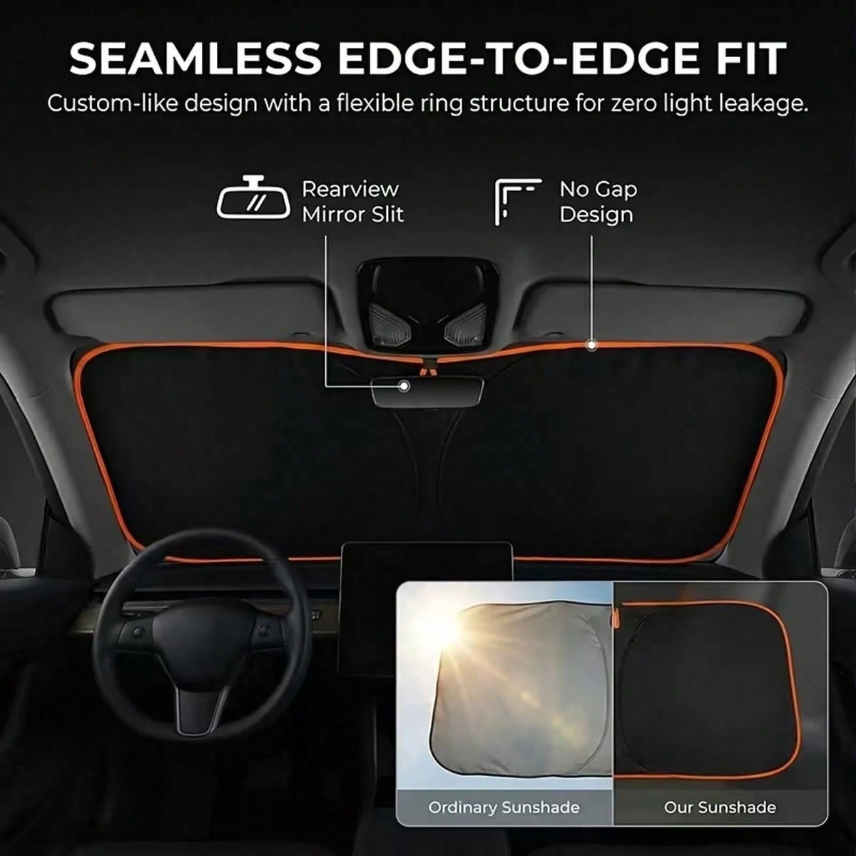 1PC 2026 New Portable Heat-Insulating Sunshade, One-Piece Car Windshield Sunshade, Upgraded Thick Titanium Silver Material, Designed For Automotive Windshield, Effectively Blocks Sunlight, Easy Instal