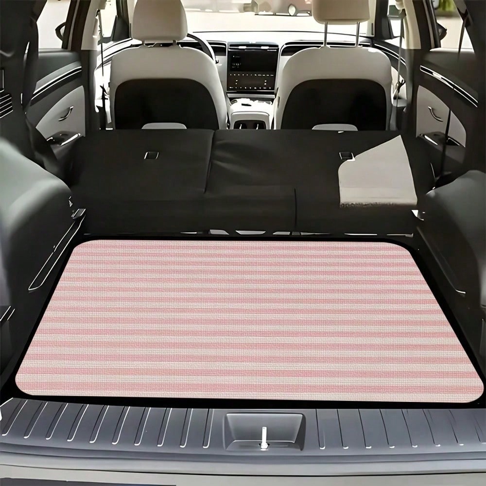 1pc, Cargo Liners Car Trunk Cargo Mat, Pink Striped Durable Polyester Trunk Liner Suitable For SUVs And Sedans- Keeps Your Vehicle Neat And Organized, Car Cargo Liner, Vehicle Organization, Fun Desig