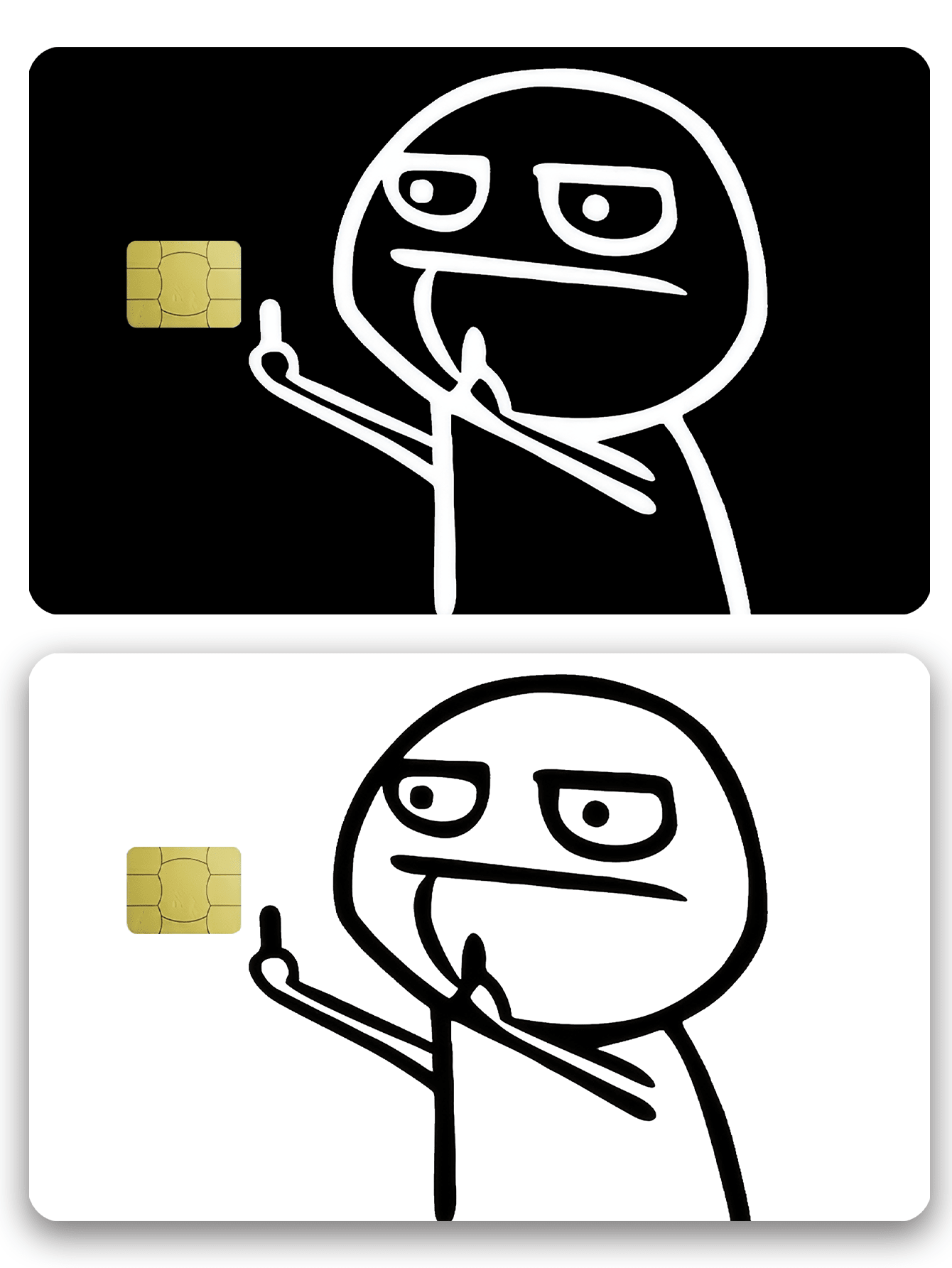 1pc Line Art Figure Credit Card Decorative Sticker, Funny Gag, Creative Personalized Ultra-Thin PVC Anti-Fingerprint Credit Card Protective Film, Anti-Scratch, Unisex, Suitable For Small Chip Cards, B