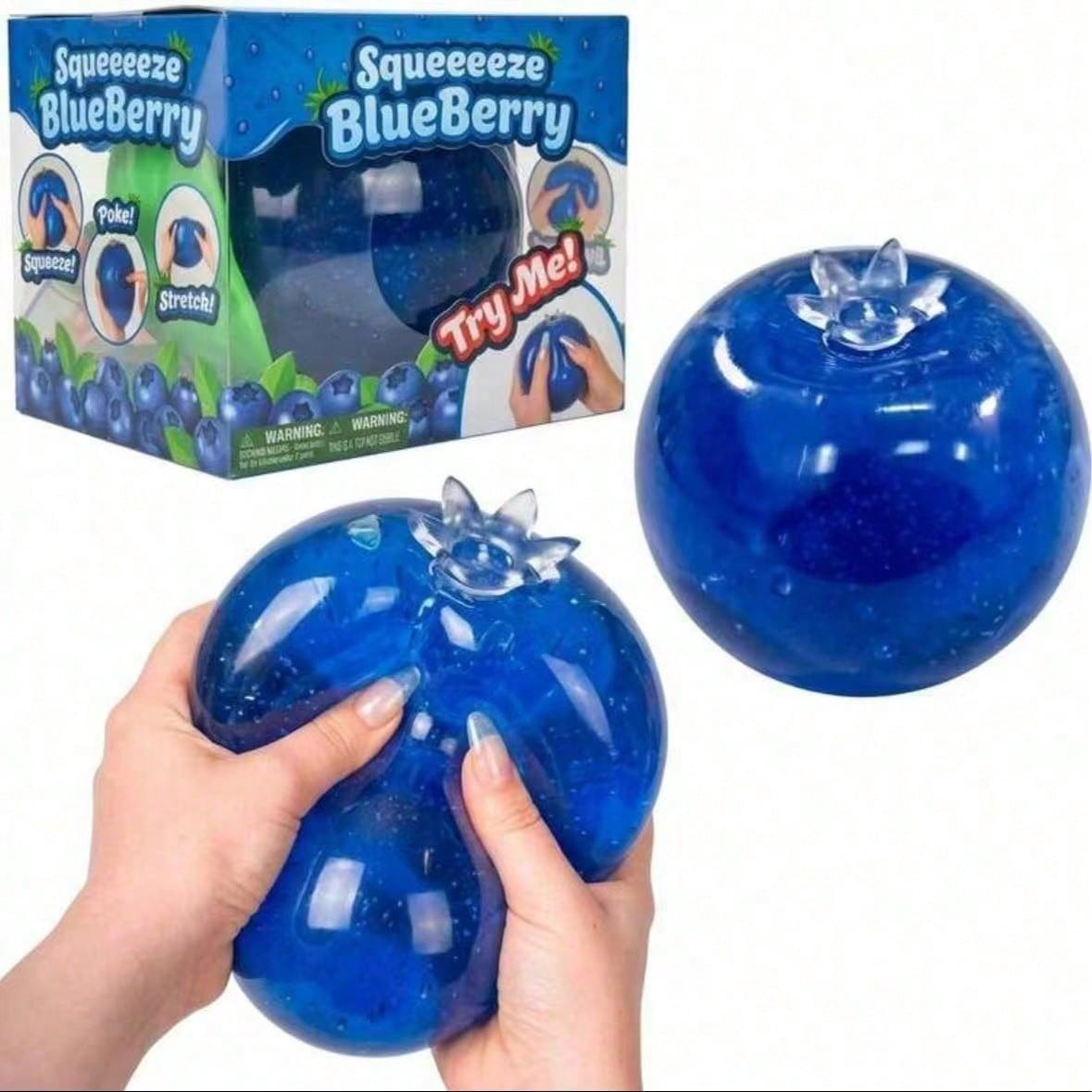 1pc Oversized Transparent Blueberry Squishy Fidget Toys, Slow Rebound Soft Rubber Stress Relief Squeeze Toy, Melojoy Tabasqueeze With Unique Viscous Feeling, Random Style & Color
