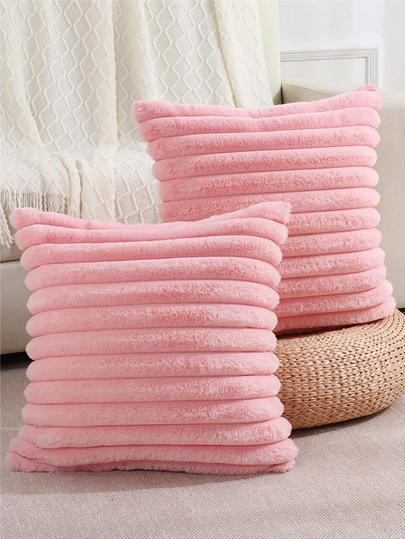 1pc Solid Color Velvet Pillow Cover (Pillow Insert Not Included), Modern Flannel Decorative Throw Pillow Case, Home Decor