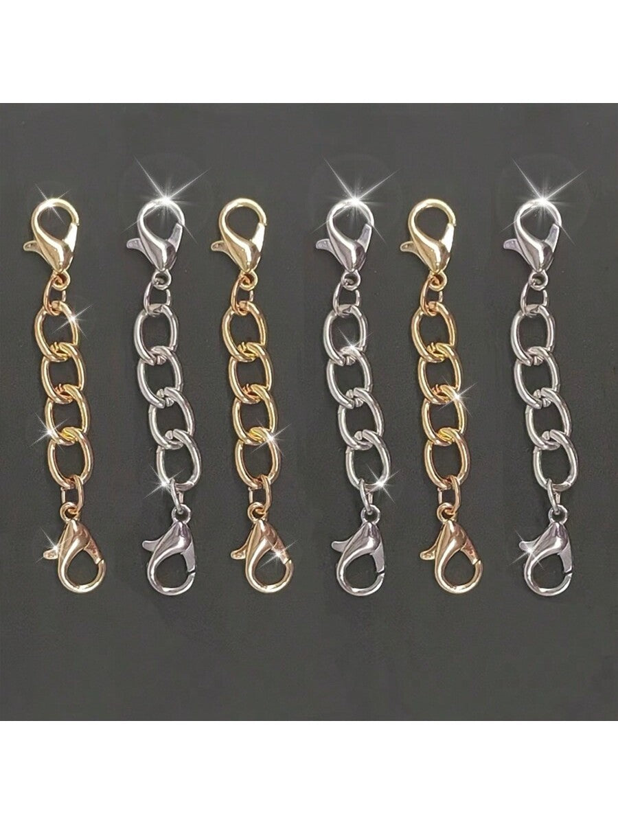 2pcs/4pcs Double Head Chain Lobster Clasp Necklace And Bracelet Jewelry Making Essentials- Premium Quality, Easy To Use, Corrosion-Resistant- Perfect For DIY Jewelry Creations