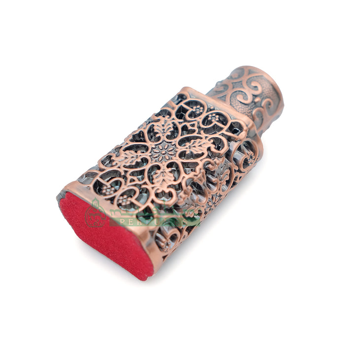 3 ml Arabesque Attar Perfume Bottle | Bronze Encased Glass Antiqued Dipstick Vial
