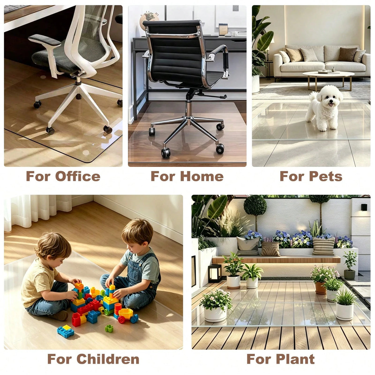 36 X 48 Inch Office Chair Mat For Hard Floors, Clear PVC Floor Mat For Rolling Chair, Heavy Duty Desk Chair Mat For Wood, Tile, Vinyl, Laminate And Concrete