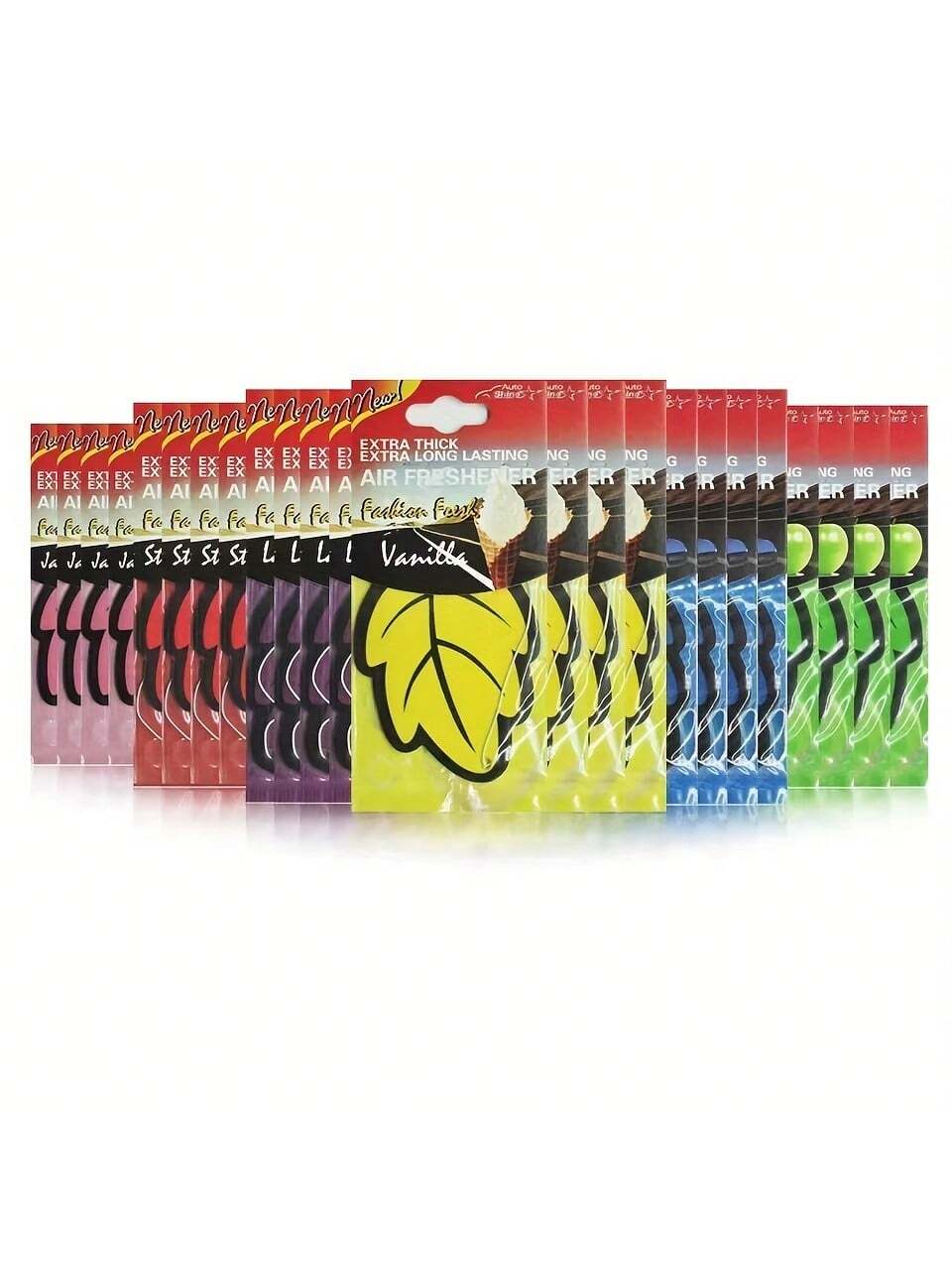 6-60pcs Car Air Freshener Natural Scented Tea Paper Auto Hanging Vanilla Air Freshener Fragrance Leaf Shape Car Accessories Interior