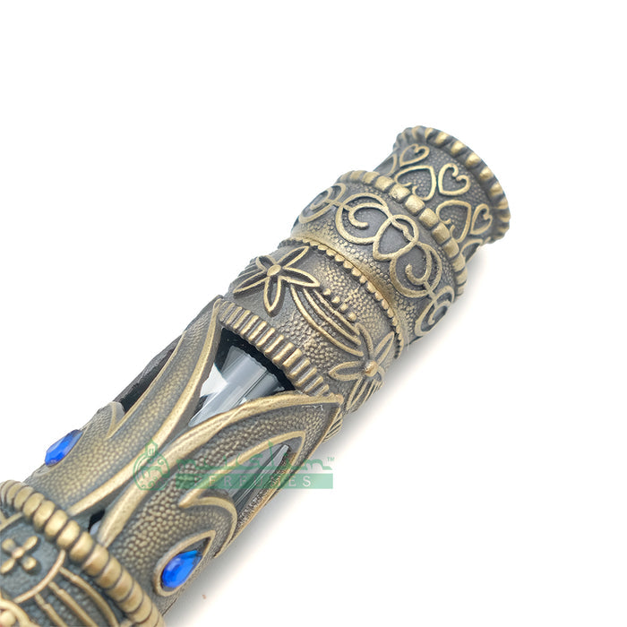 6 ml Emirati Arabesque Attar Perfume Bottle | Antique Brass Glass Dipstick Vial