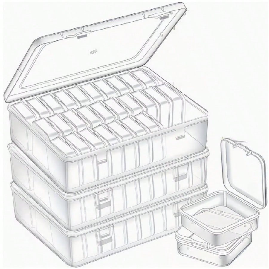 Bead Organizer Box, 60/90pcs Small Clear Plastic Storage Containers, Craft Storage Box Features Hinged Lid And Labels, Mini Boxes For Bracelets, Jewelry, Diamonds, Clay Beads, Screws, Seeds, Small Par
