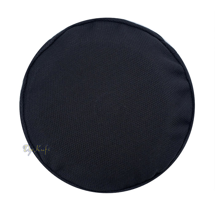 Black Madun Kufi - Pliable Round Black Net Sides Foldable Muslim Hat