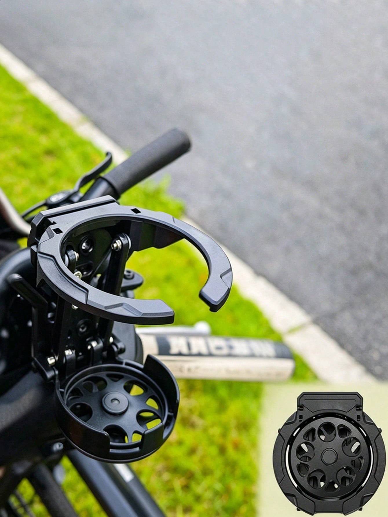 Creative Rotating Motorcycle Cup Holder, 360° Rotating Folding Bicycle Water Bottle Cage, Universal Rail-Style Cup Holder, Cycling Beverage Storage Rack