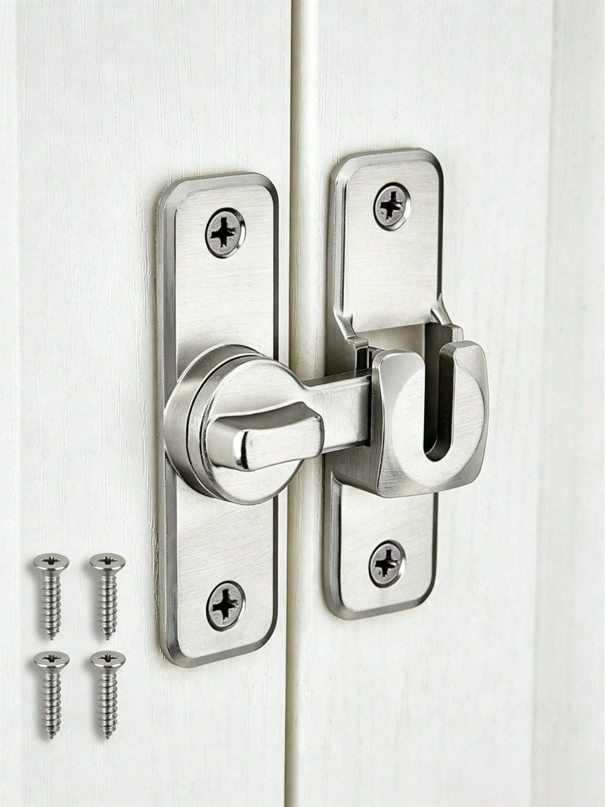 Heavy-Duty Metal Hasp Latch With 4 Screws – 5 Packs, 90/180-Degree Rotating Security Latch; Suitable For Barn Doors, Sliding Bathroom Doors, Garages, Bedrooms, And Cabinets – Durable, Pry-Resistant Do