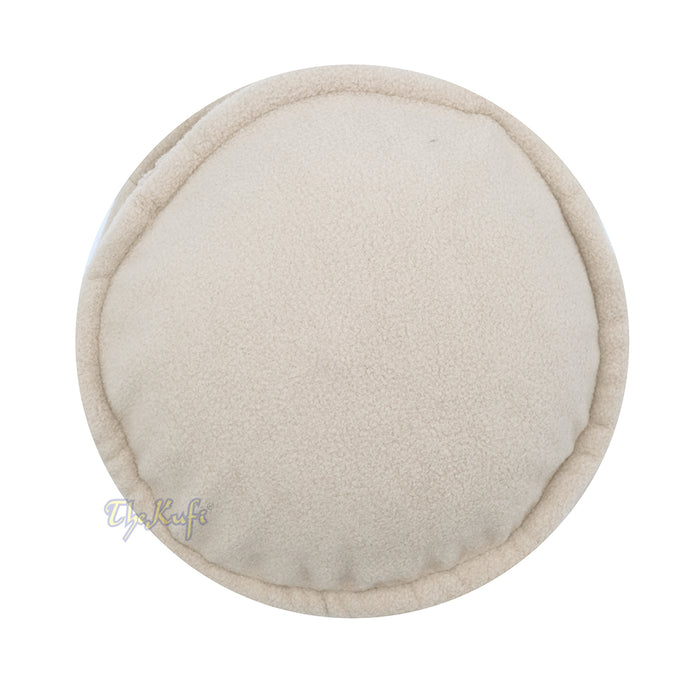 Khaki Afghani-Style "Tauhid until the end" Faux Wool Stretchable Pakol Mujahidin Soft Kufi Hat