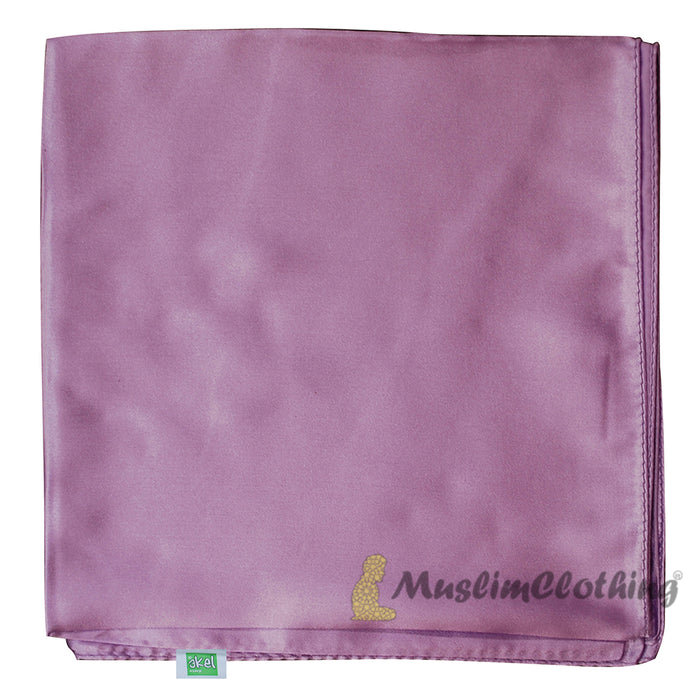 Lavender Borderless Satin Scarf Hijab Shawl Islamic Headwear