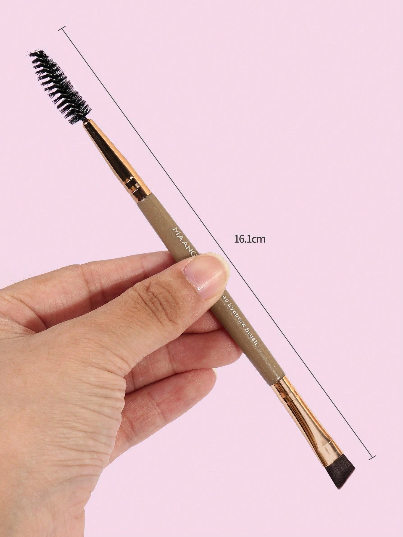 MAANGE 3pcs Professional Dual-Ended Eyebrow Brush Set, Makeup Tools, Soft Fibers, Convenient Carry, Travel Essential, Eyebrow Brush, Eyeshadow Brush