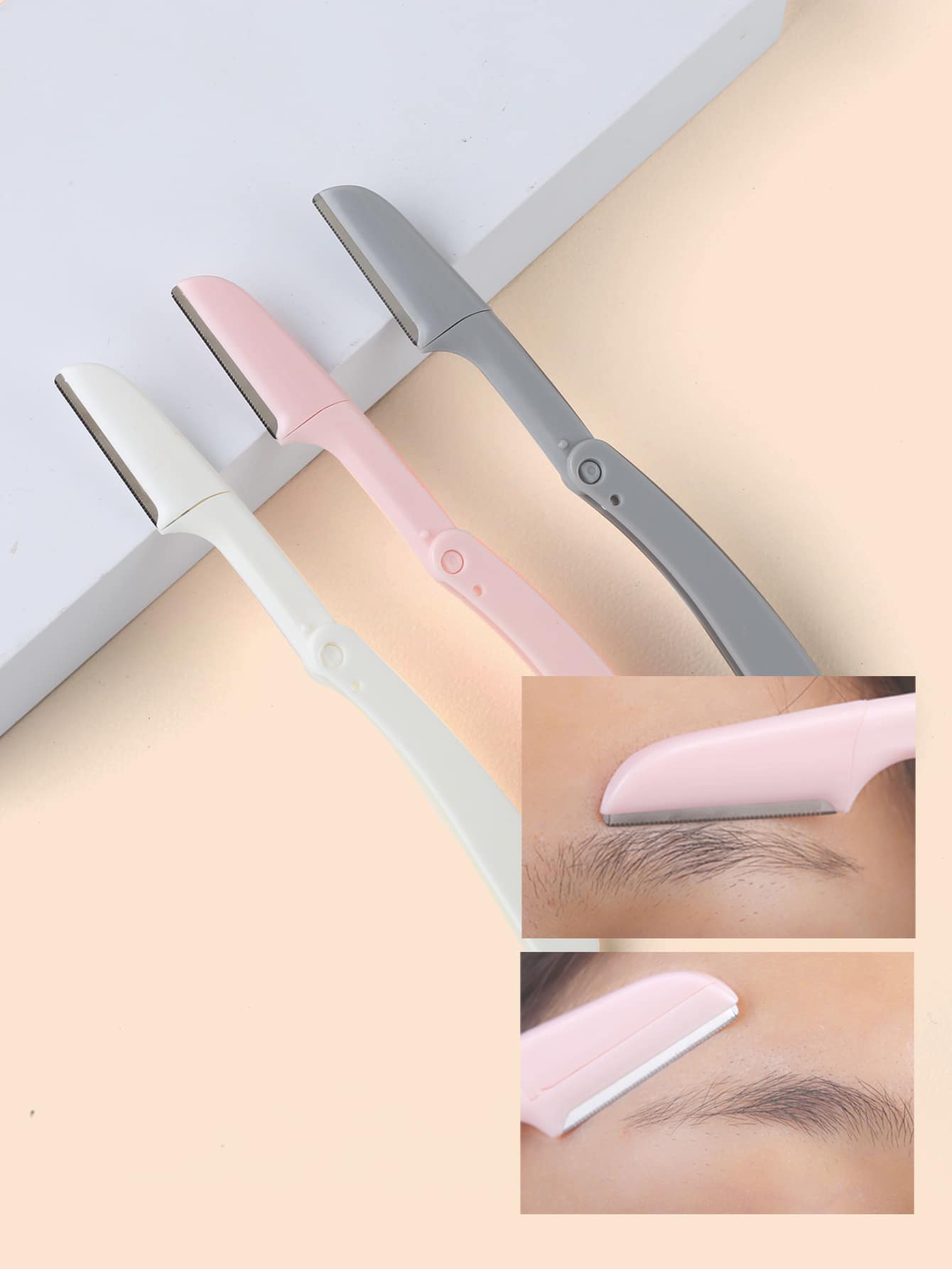 NEFOUME 3pcs Facial Razors For Women Face,Eyebrow Razor, Dermaplane Razors, Face Shavers,Dermaplaning Tool Peach Fuzz Remover For Folding Travel Face,Makeup,Cheap,Room Decor,Vanity,Travel,Bedroom,Make