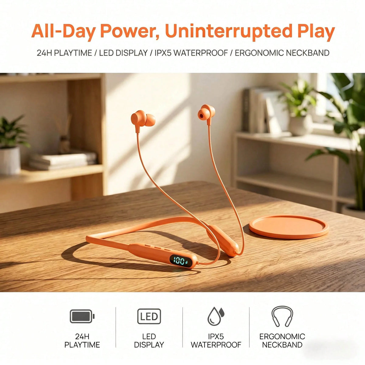 New Arrival 2026 Neckband Earphones, Audifonos Bluetooth, Dual Stereo Gaming With K-Singing, Long Battery, Sports, Life Waterproof, Spatial Audio & Transparency, In-Ear Detect, Wireless Charge, Comp A