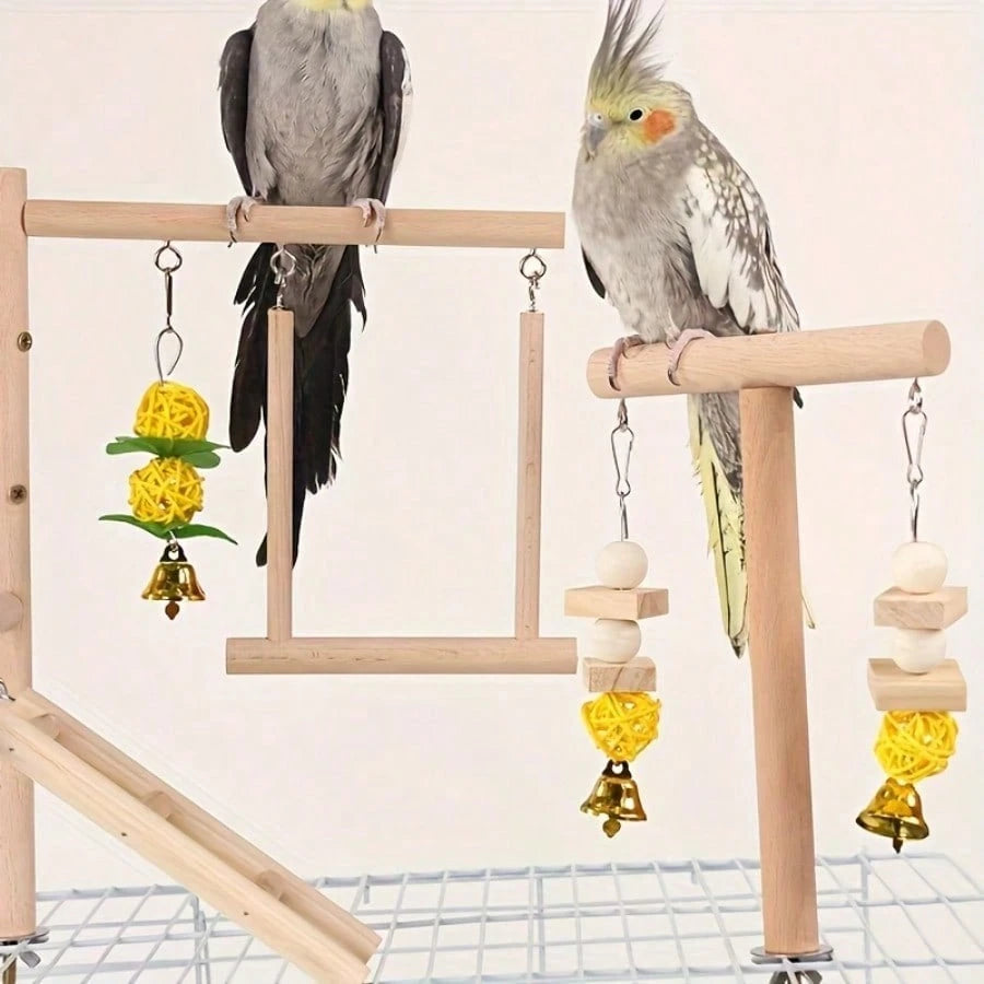 Parrot Stand, Bird Ladder Ladder Parrot Starling Toy Autumn Bird Stand Platform, No Need To Use Electricity Or Batteries