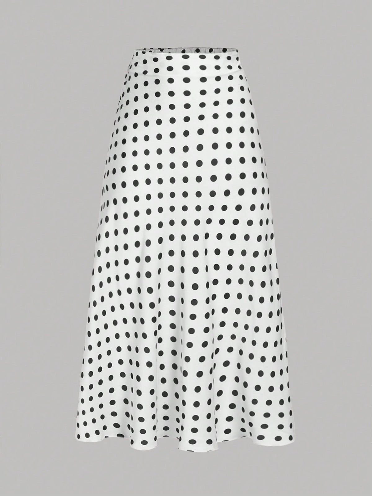 Privé Polka Dot Satin Long Skirt, Minimalist & Fashionable, Suitable For Summer