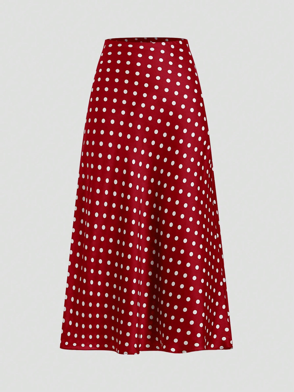Privé Women's Elegant Polka Dot Satin Skirt For Commuter