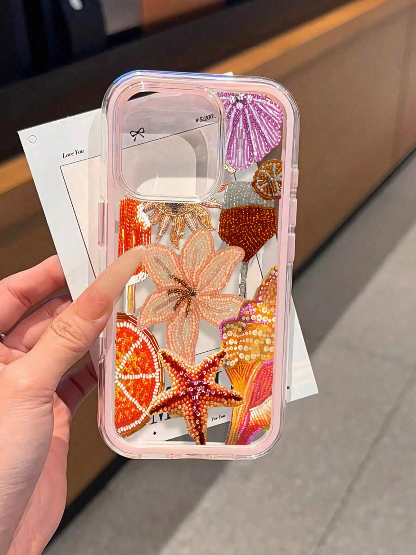 Resort Style 1pc Summer Lily Gradient Pink & Orange Minimalist Dual-Purpose TPU Shockproof Full Coverage Phone Case, Compatible With Apple 17, 16, 15, 14, 13, 12, 11 Pro Max, Air, And Series