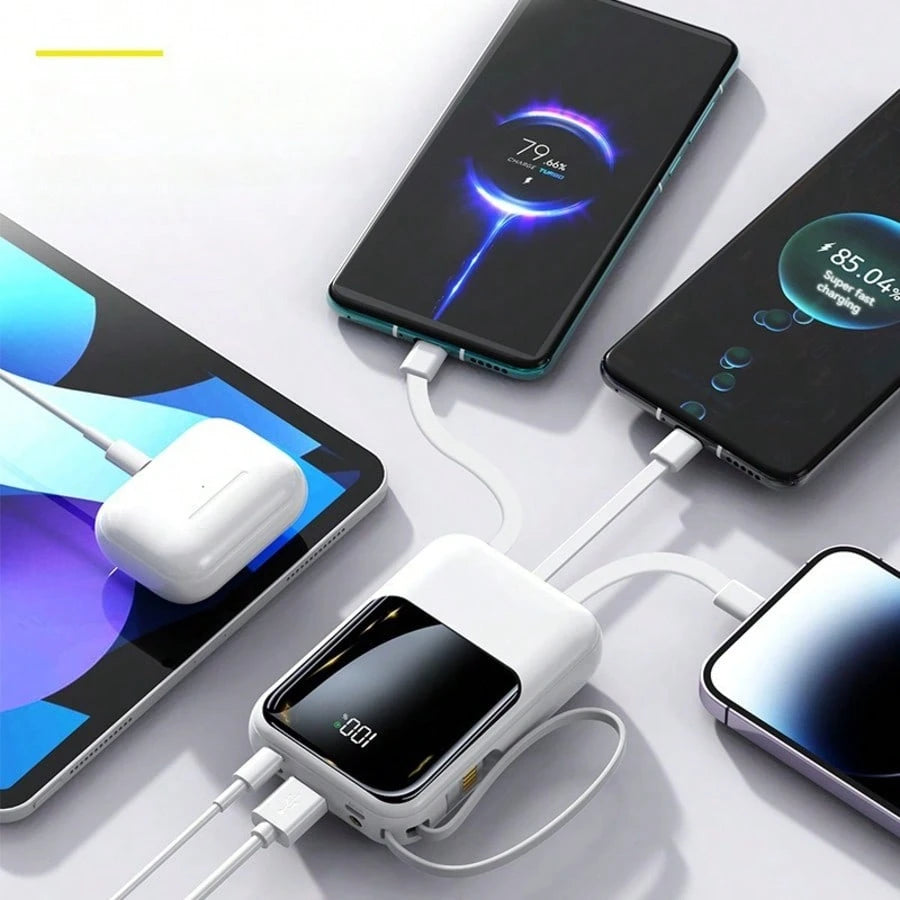 Small Portable Charger Power Bank PD20w Fast Charging Comes With Flashlight, Battery Pack 10000mAh, Fast Charging Portable Phone Charger For IPhone/Android(Purple)