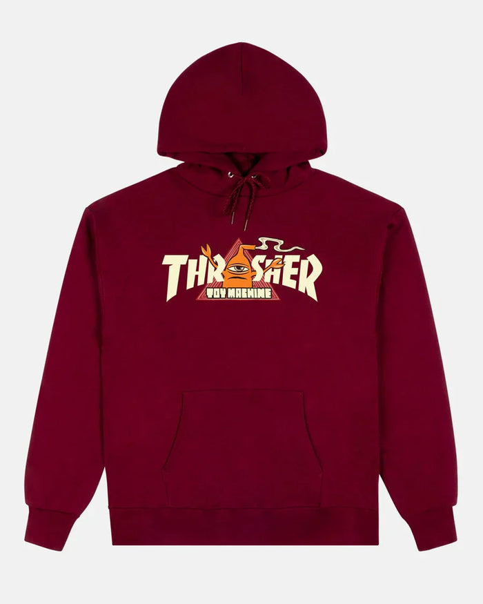 THRASHER X TOY MACHINE - VORTEX - HOODIE - MAROON - Four Street