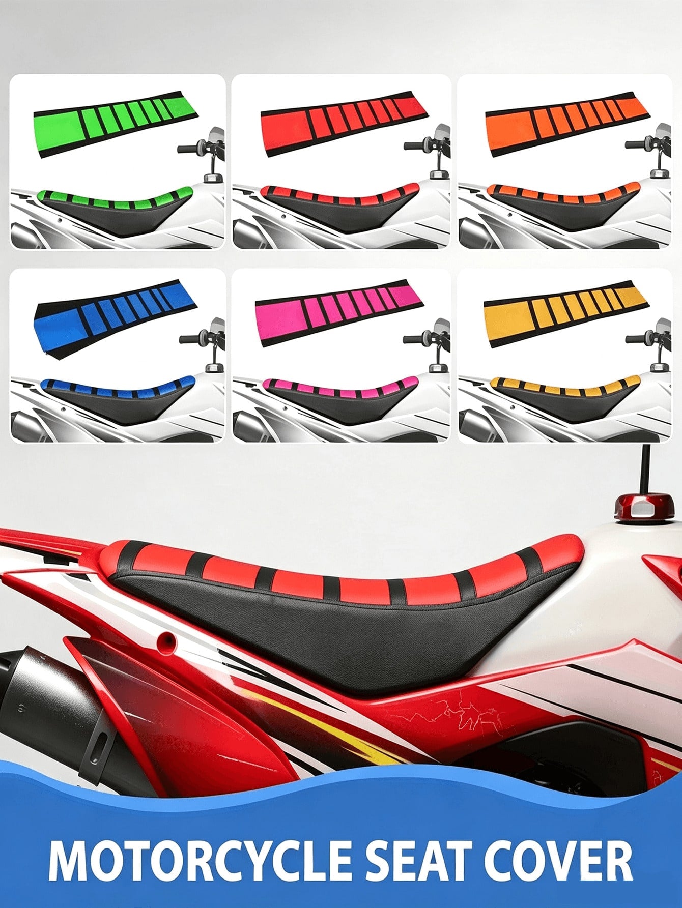 Universal Off-Road Motorcycle Seat Cover, Suitable For Most Off-Road Motorcycles, Off-Road Vehicles And Off-Road Bikes, Such As SUZUKI And KAWASAKI