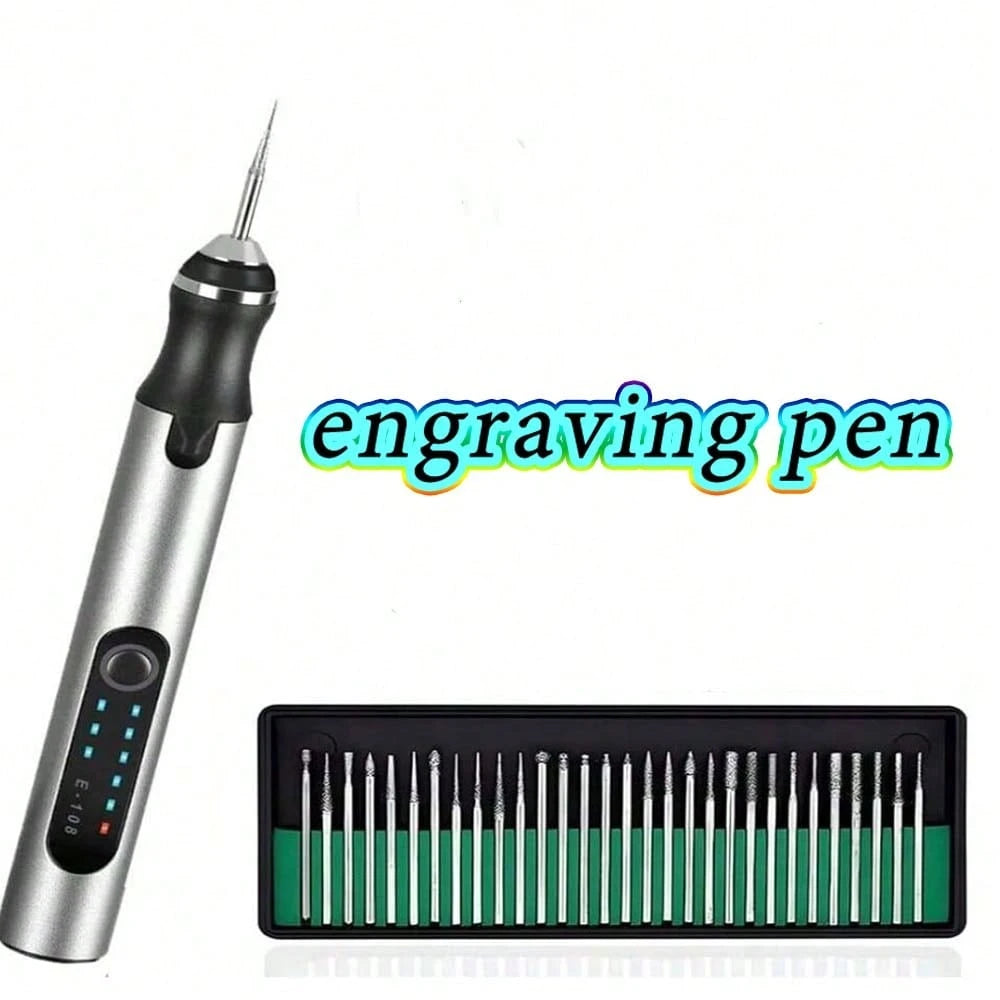 USB Rechargeable Custom Engraving Pen, Cordless Portable Tool For Metal Wood Glass And Plastic Electric Engraving Pen Kit Engraving Tool For Beginners