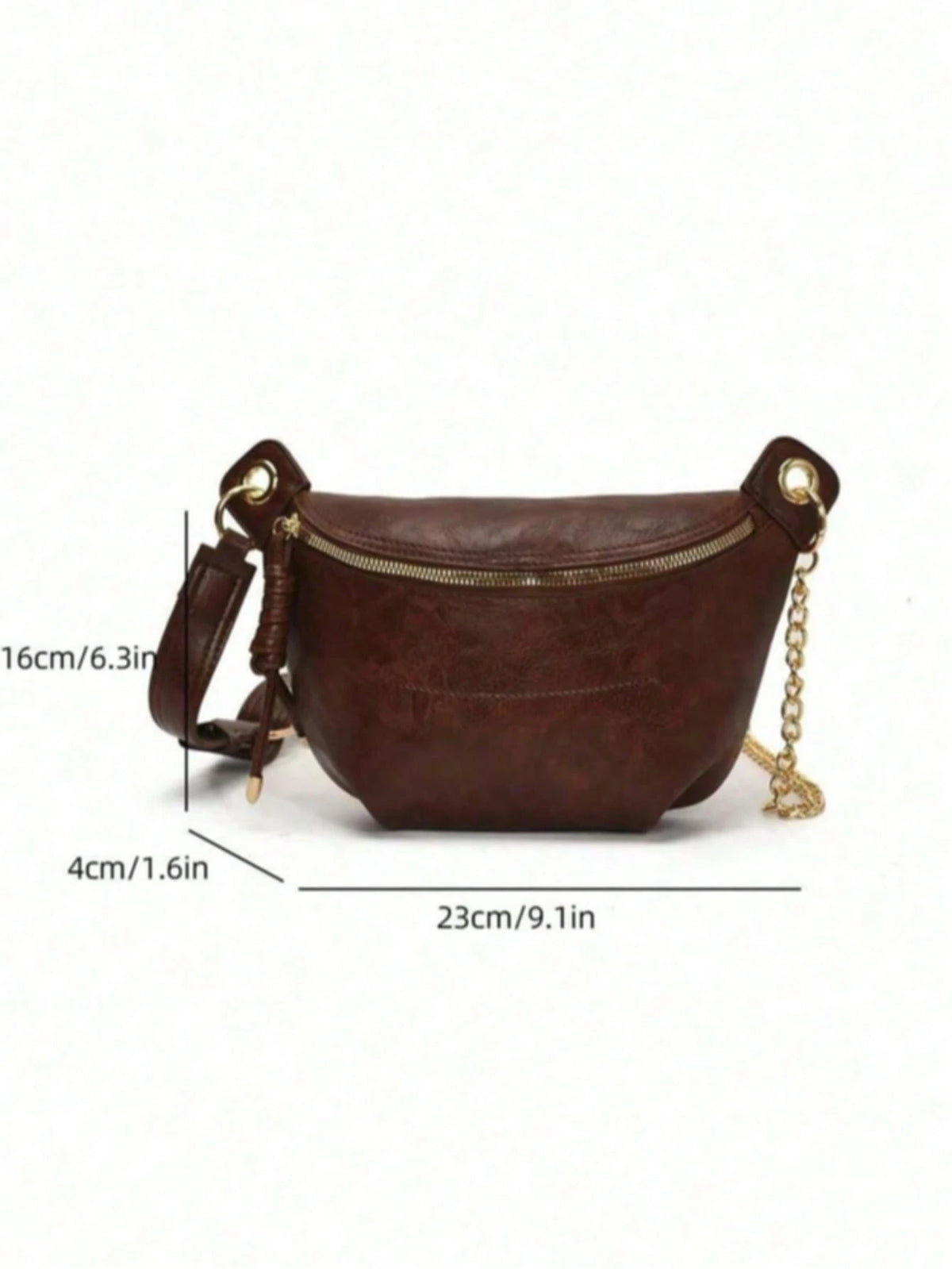 Women's Fashion Chain Chest Bag, PU Material, Zipper Closure, Portable Phone Pouch, Waist Bag, Solid Color Minimalist Style, Crossbody Bag, Suitable For Shopping, Dating, Outings, Compact Size
