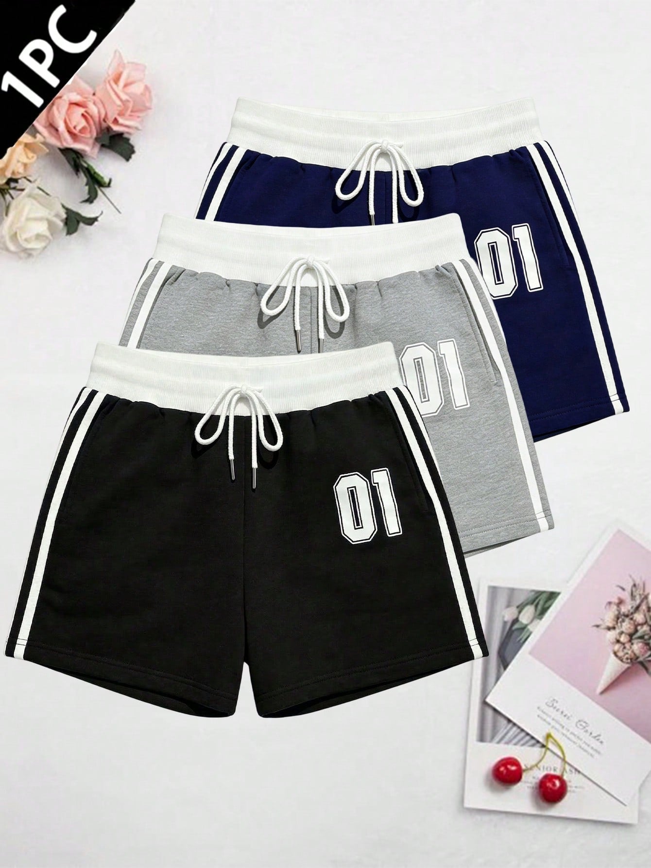 Women's Summer Outdoor Casual Shorts With Number Pattern, Easy To Match All Outfits Sports