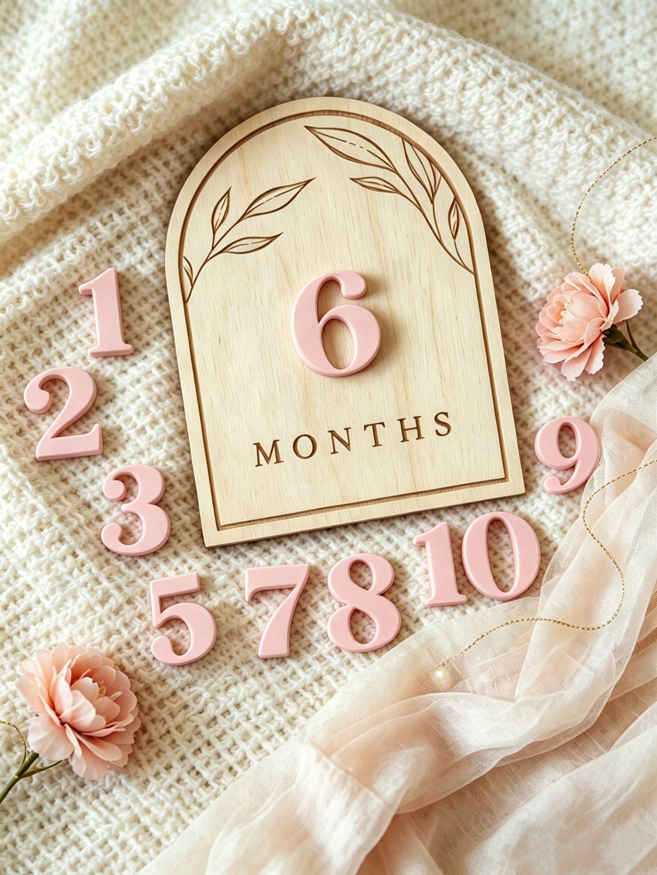 Wooden Double-Sided Milestone Sign Set, Interchangeable Milestone Card Set, Double-Sided Baby Milestone Birth Announcement Board, Baby Monthly Growth Record Markers, Newborn 1-12 Months Photo Props, N