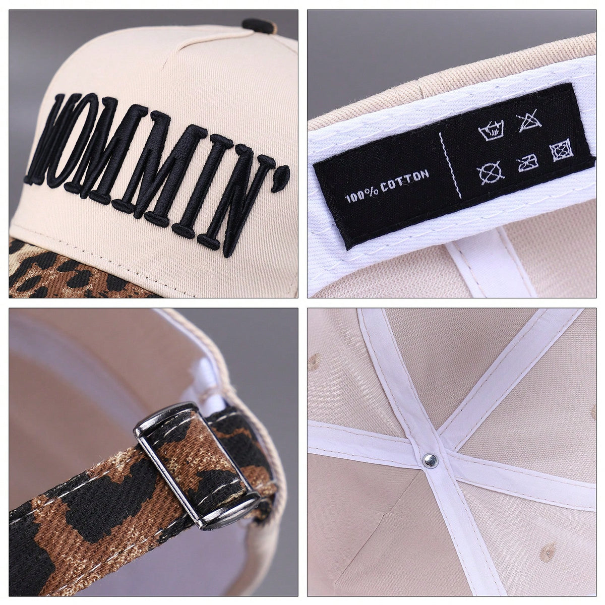 ZHUGLO Mommin Trucker Hat For Women Embroidered Mom Baseball Cap Adjustable Canvas Vintage Hat For Casual Wear