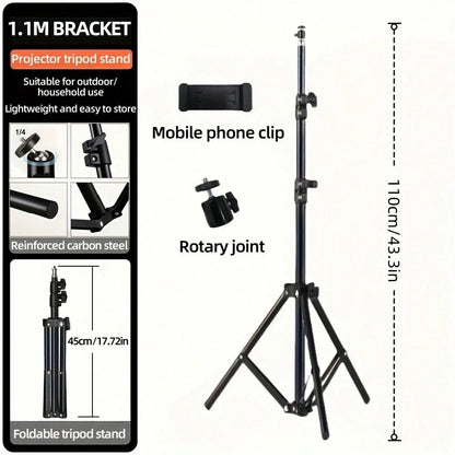 1.1 M Landing Tripod Camera Projector Mobile Phone Stand Adjustable Height Portable Lazy Man Stand Compatible With IPhone, Android Phone, Gift For Birthday, Family, Friends For Office, Dorm And Home U