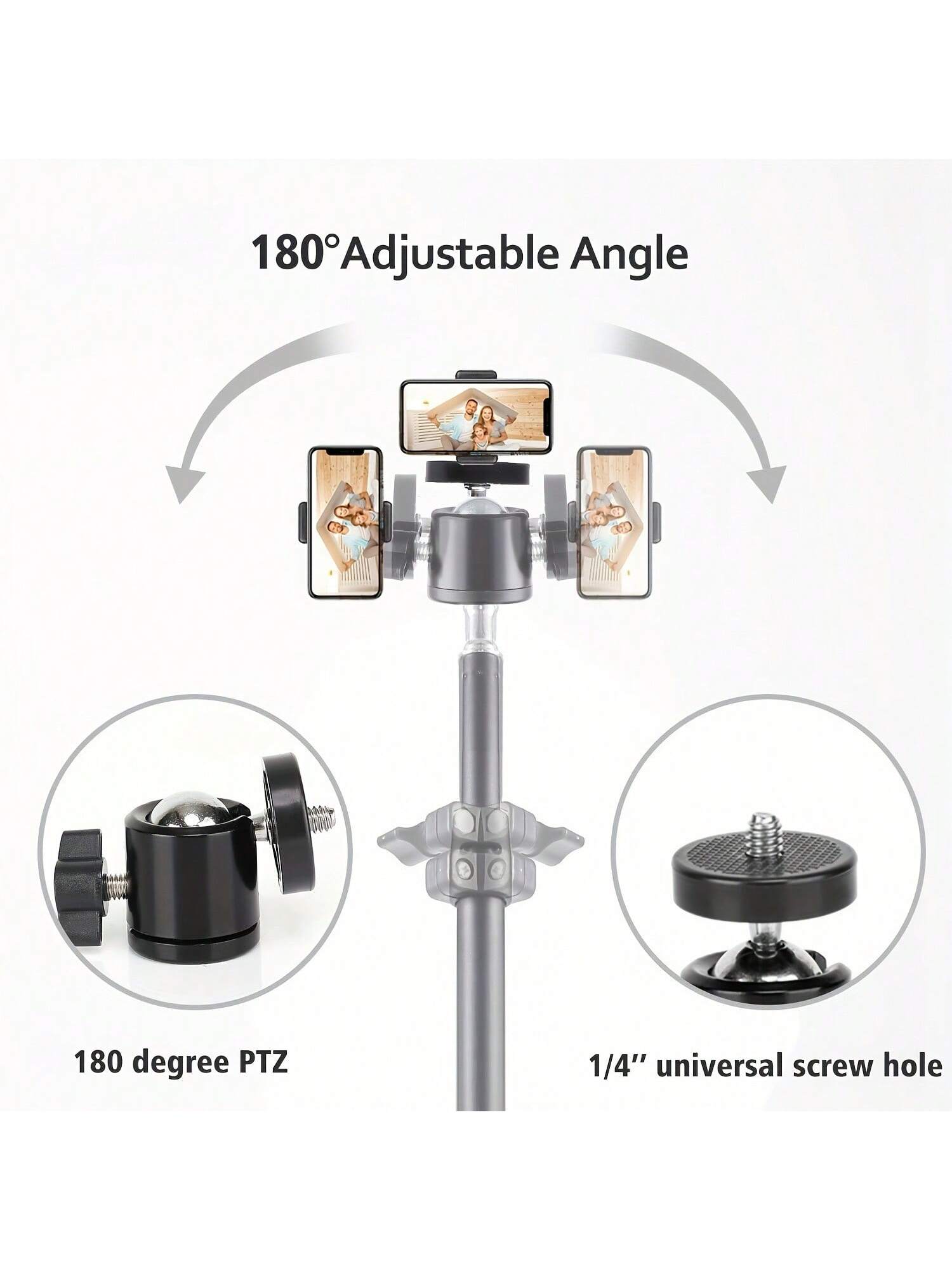 1.1 M Landing Tripod Camera Projector Mobile Phone Stand Adjustable Height Portable Lazy Man Stand Compatible With IPhone, Android Phone, Gift For Birthday, Family, Friends For Office, Dorm And Home U