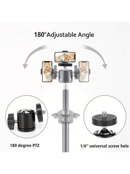 1.1 M Landing Tripod Camera Projector Mobile Phone Stand Adjustable Height Portable Lazy Man Stand Compatible With IPhone, Android Phone, Gift For Birthday, Family, Friends For Office, Dorm And Home U