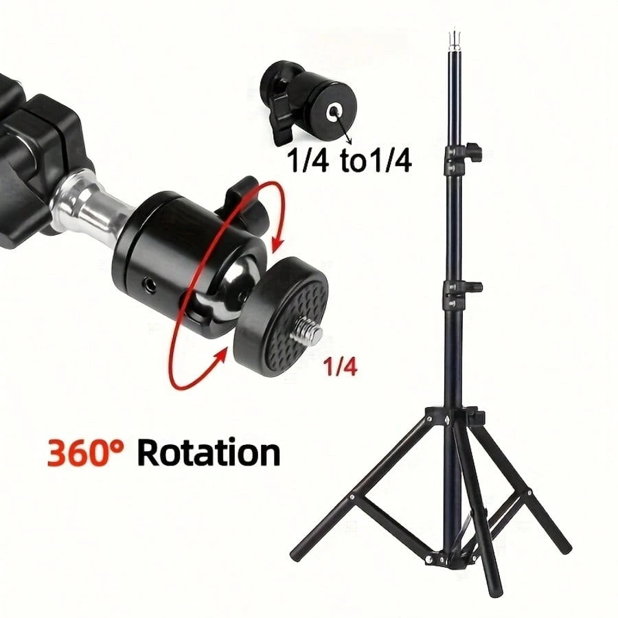 1.1 M Landing Tripod Camera Projector Mobile Phone Stand Adjustable Height Portable Lazy Man Stand Compatible With IPhone, Android Phone, Gift For Birthday, Family, Friends For Office, Dorm And Home U