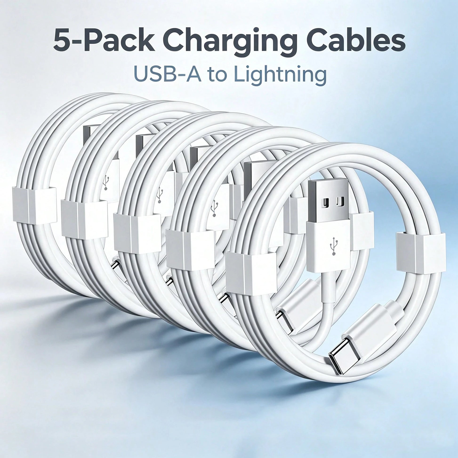 1/2/3/4/5pcs 6.6ft/200cm USB Fast Charging Data Cable, High-Efficiency Data Transfer Fast Charging Cable Compatible With Phone 17/16 Pro Max/16 Pro/16 Plus/16/15 Series, Extra Long Durable Charging Ca