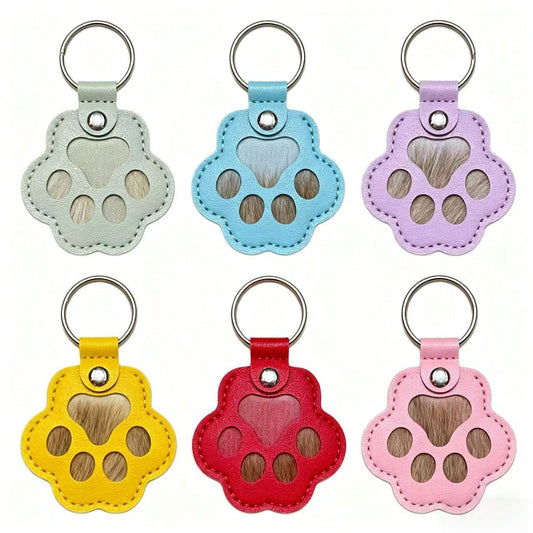 1/2/3/5/10/15/20/25/30pcs Pet Hair Memorial Keychain- Cute Paw Print Design, With Storage Space For Dog/Cat Hair, Pet Owner Keepsake, Unique Gift Idea