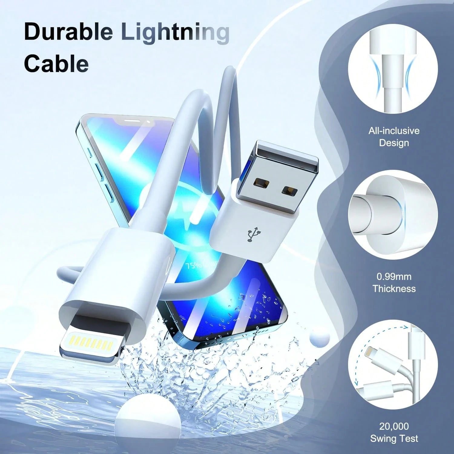 1/2/3pcs Apple Exclusive Car Fast Charging USB To Lightning Cable, Supports Seamless CarPlay Connection, Smart Fast Charging Without Damaging Device, Car-Friendly Design, Compatible With Apple 14-X Se