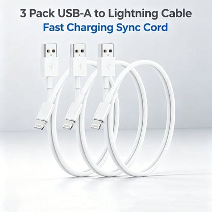 1/2/3pcs Apple Exclusive Car Fast Charging USB To Lightning Cable, Supports Seamless CarPlay Connection, Smart Fast Charging Without Damaging Device, Car-Friendly Design, Compatible With Apple 14-X Se