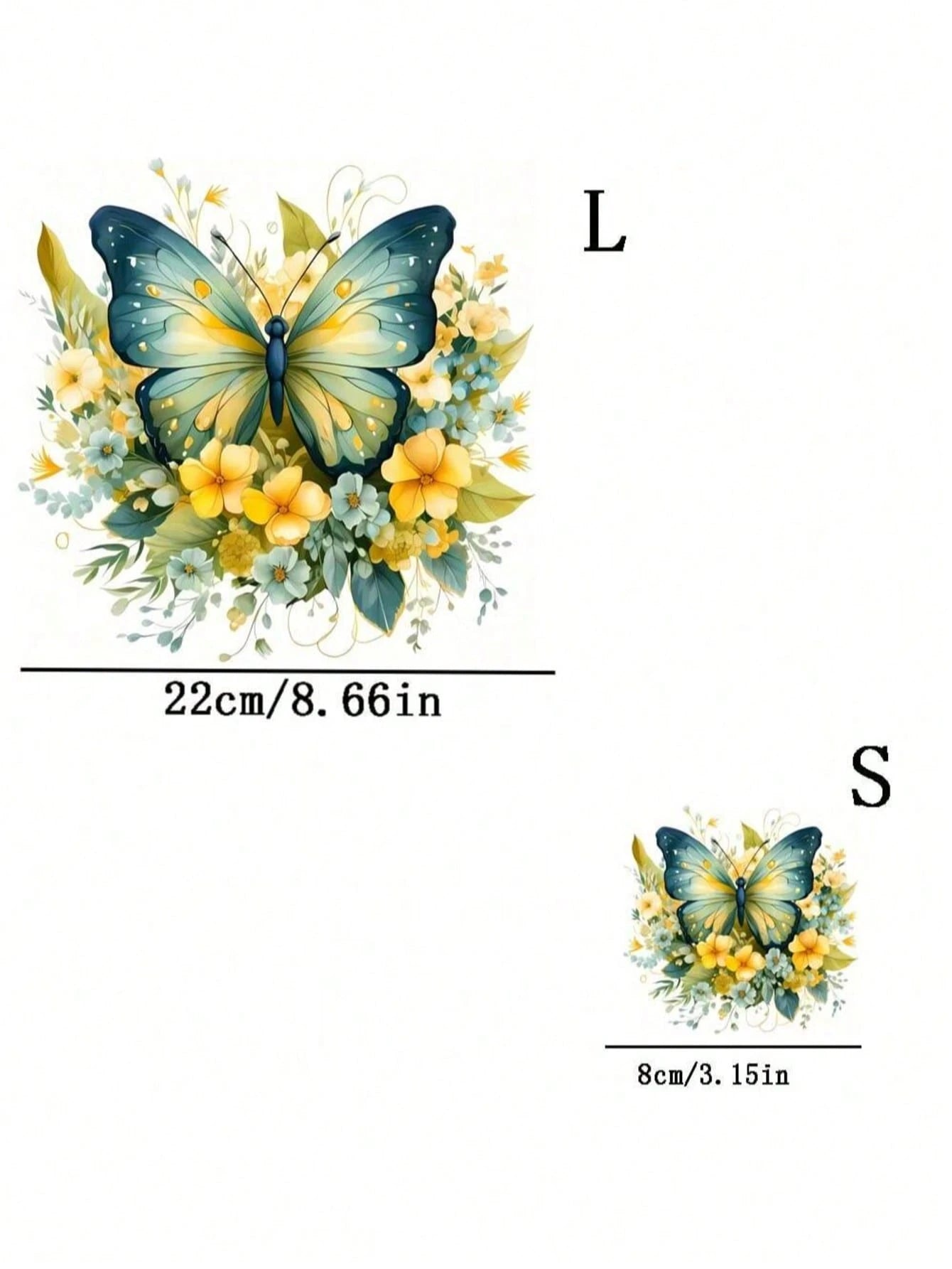 1/2/3pcs Green Butterfly Pattern Heat Transfer Stickers, Suitable For DIY T-Shirts, Jeans, Hoodies, Bags, Pillows (Mixed Colors), Holiday Crafts, Durable Decoration, Clothing Embellishment, Party Deco