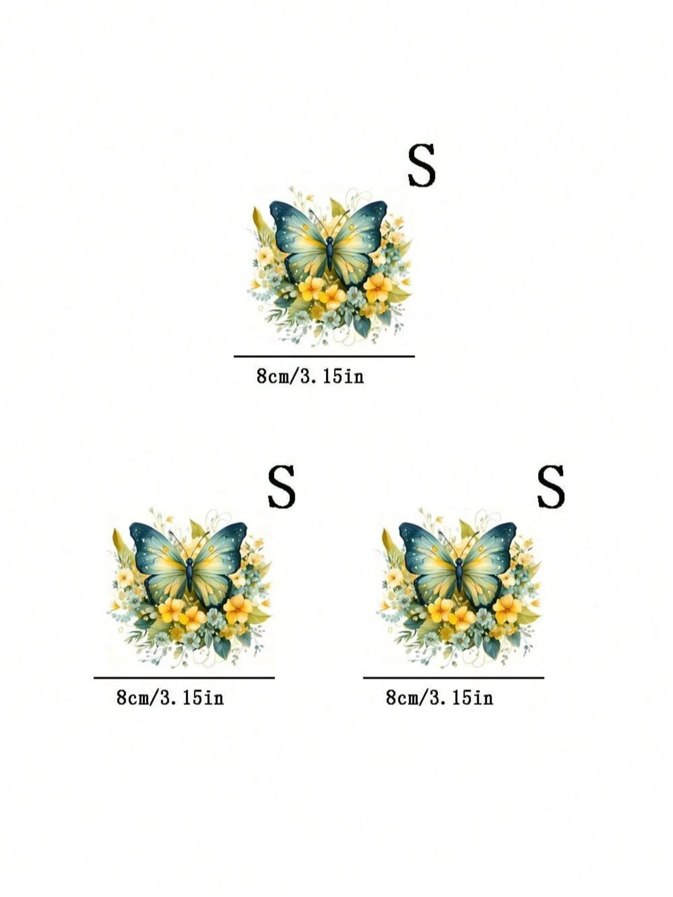 1/2/3pcs Green Butterfly Pattern Heat Transfer Stickers, Suitable For DIY T-Shirts, Jeans, Hoodies, Bags, Pillows (Mixed Colors), Holiday Crafts, Durable Decoration, Clothing Embellishment, Party Deco
