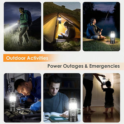 1/2/4-Pack Solar Camping Lantern, Collapsible LED Solar USB Rechargeable Lantern Flashlight Emergency Hanging Lights For Camping Hurricane Equipment Power Outages Supplies Storm Survival Kit Indoor Ou