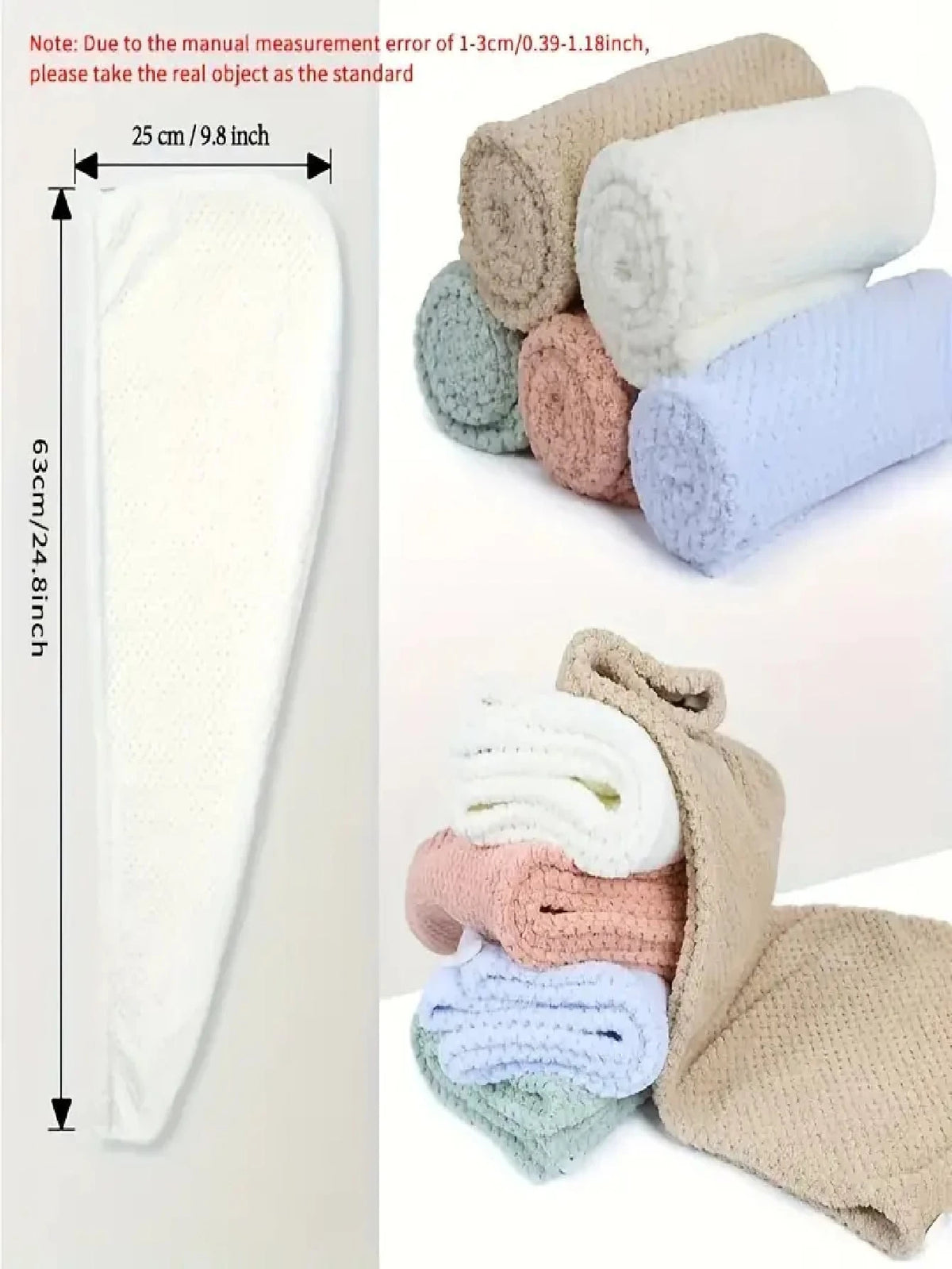 1/2/4pcs Microfiber Hair Towel, 300Gsm Soft Dry Hair Cap, Minimalist Solid Color Bathroom Towel, Super Absorbent Quick Dry Curly Hair Turban, Anti-Frizz Wet Hair Shower Cap, Bathroom Supplies
