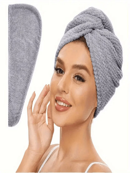 1/2/4pcs Microfiber Hair Towel, 300Gsm Soft Dry Hair Cap, Minimalist Solid Color Bathroom Towel, Super Absorbent Quick Dry Curly Hair Turban, Anti-Frizz Wet Hair Shower Cap, Bathroom Supplies